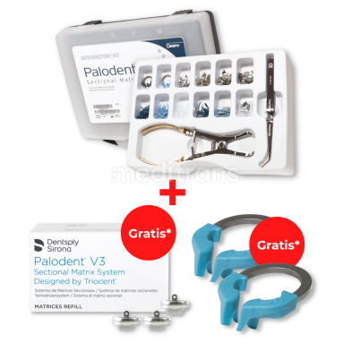 Palodent V3 Intro Kit + 2 x Palodent V3 uniwersalny pierścień ORAZ  formówki 7,5 mm opakowanie 50 szt. – GRATIS*