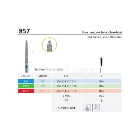 Jota Cone Root Canal Reamer - zaokrąglony stożek 014 wiertła diamentowe 5 sztuk