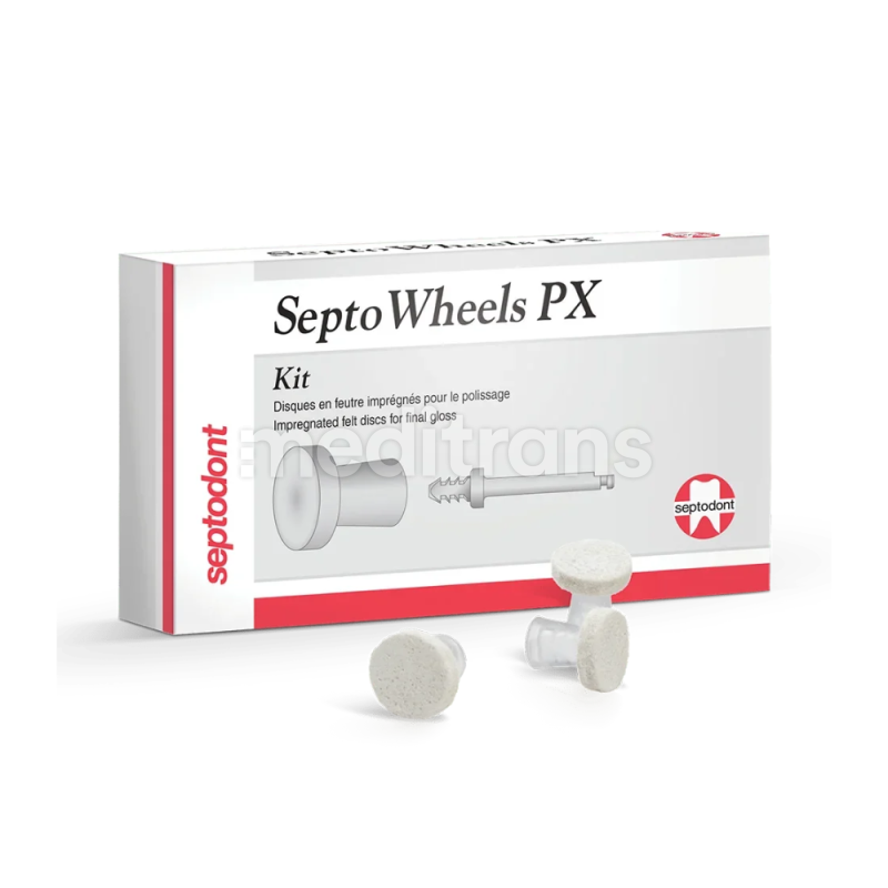 SeptoWheels PX zestaw 12 impregnowanych krążków filcowych + SeptoPlus Mandrel