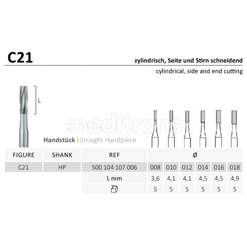 Jota Cylinder - wiertła z węglika spiekanego 018 5szt