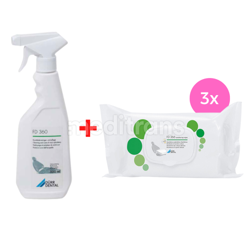 Zestaw 3x FD 366 Sensitive Top Wipes + Durr FD 360 500 ml