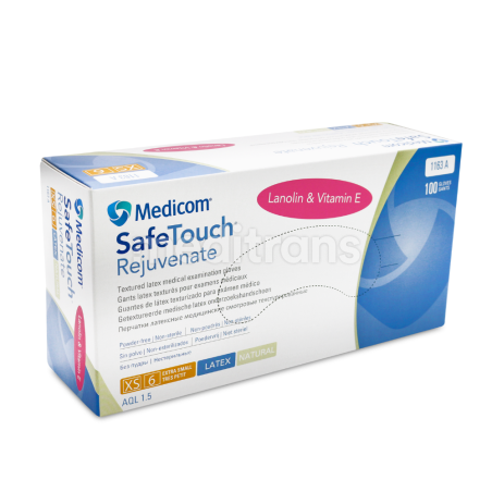 Rękawiczki lateksowe SafeTouch Rejuvenate Lanolin + Vit E