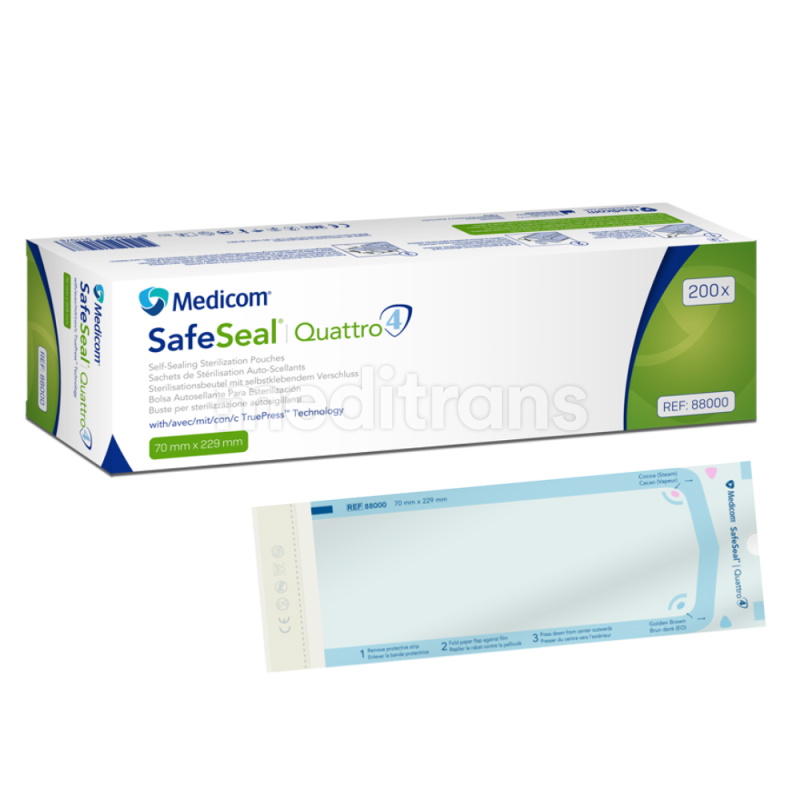 Torebki do sterylizacji MEDICOM SafeSeal Quattro 200szt.