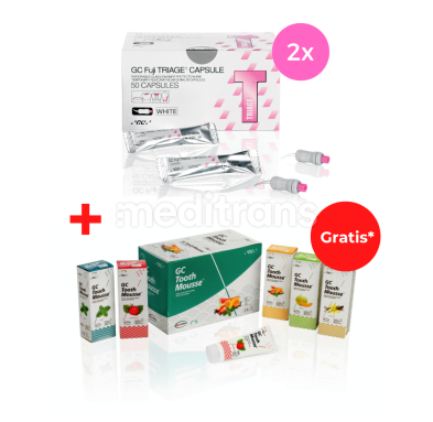 2 x GC Fuji TRIAGE 50 kapsułek + GC Tooth Mousse Asortyment– GRATIS*