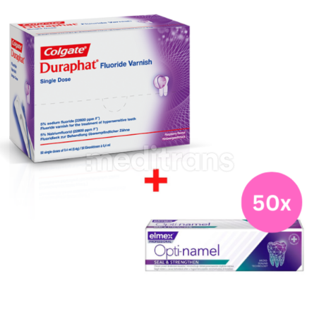 Duraphat Single Dose 50 x 0,4 ml + próbki Elmex Opti-namel 20 ml x 50 sztuk