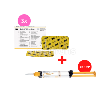 3 x RelyX Fiber Post + RelyX U200 Automix w odcieniu A2 - za 1 zł