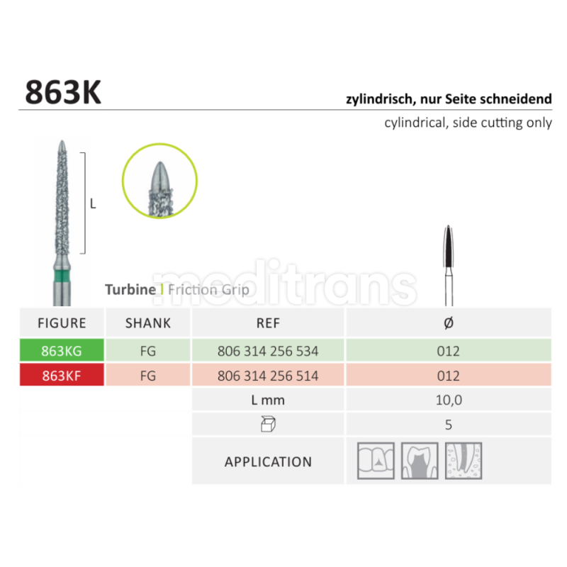 Wiertła diamentowe JOTA Flame Side Cutting Only czerwone 5 sztuk