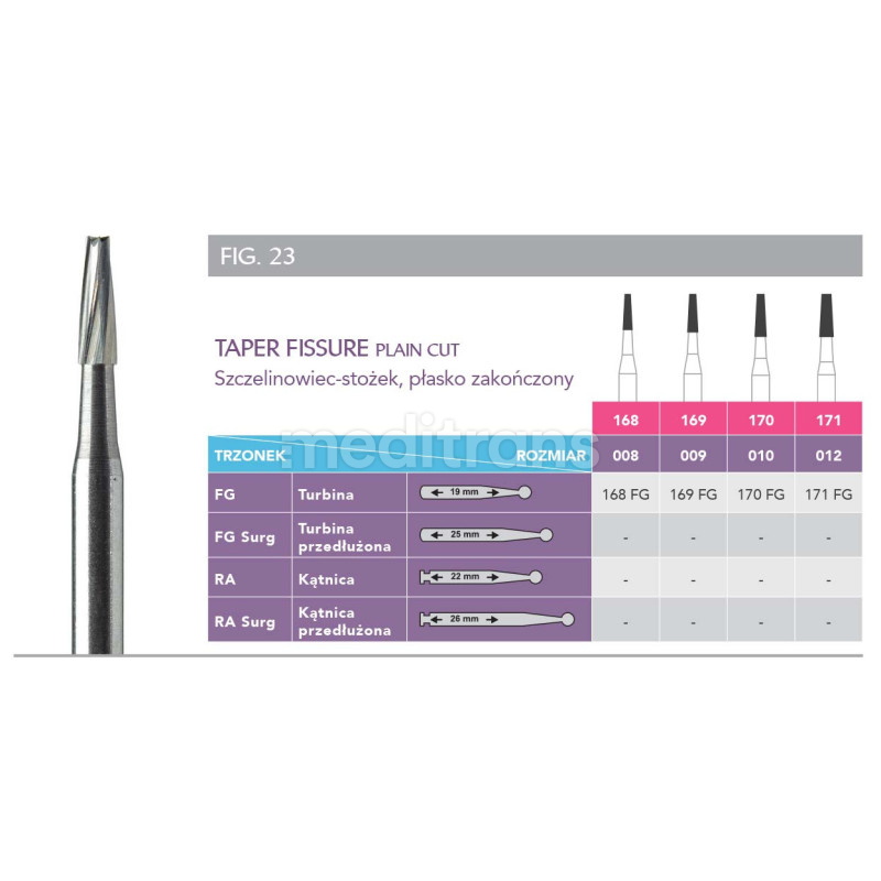 Prima Taper Fissure Plain Cut